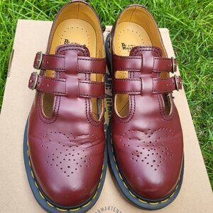 Dr Martens 8065 Mary Janes smooth leather cherry red